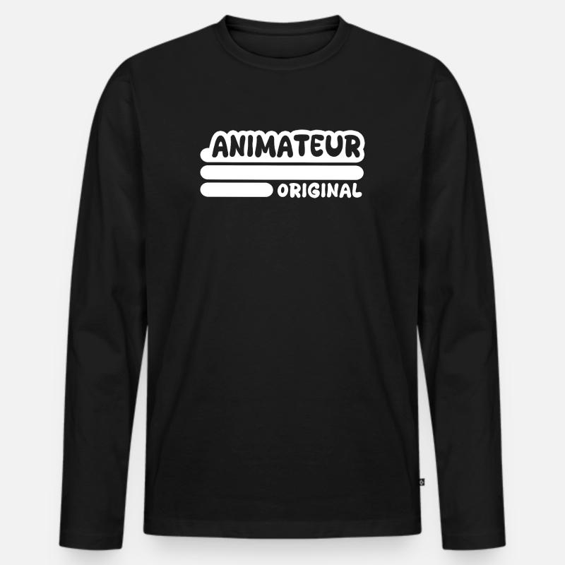 Beruf Animateur - Männer Premium Bio Langarmshirt - Schwarz