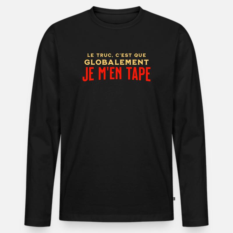Insgesamt ist mir das egal - Männer Premium Bio Langarmshirt - Schwarz