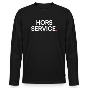 Hors service humour fatigue moderne - T-shirt manches longues Premium bio Homme - noir - Devant - Nico (187cm)