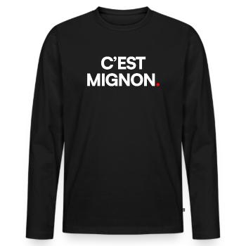 C’est mignon - T-shirt manches longues Premium bio Homme - noir - Devant - Nico (187cm)