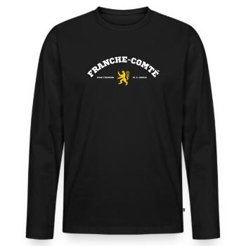 Franche Comte Pour Toujours Et A Jamais T-Shirt... - T-shirt manches longues Premium bio Homme - noir - Devant - Nico (187cm)