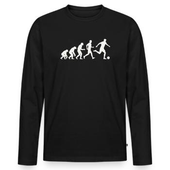 Football Evolution Silhouette Footballer Development - Men's Premium Organic Long Sleeve Shirt - black - Front - Nico (187cm)