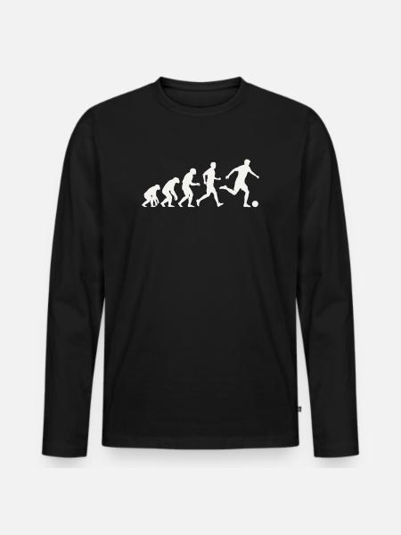 Fußball Evolution Silhouette Fußballer Entwicklung - Männer Premium Bio Langarmshirt - Schwarz