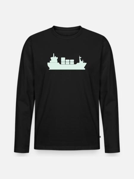 Cargo à conteneurs Silhouette - T-shirt manches longues Premium bio Homme - noir