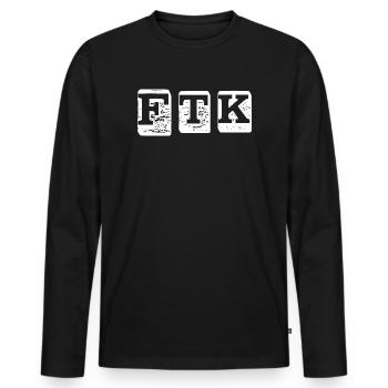 FTK - T-shirt manches longues Premium bio Homme - noir - Devant - Nico (187cm)