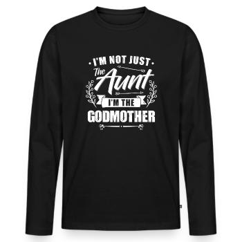 Je ne suis pas seulement la tante, je suis la marraine - T-shirt manches longues Premium bio Homme - noir - Devant - Nico (187cm)