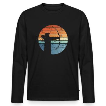 Tir à l'arc tir à l'arc - T-shirt manches longues Premium bio Homme - noir - Devant - Nico (187cm)