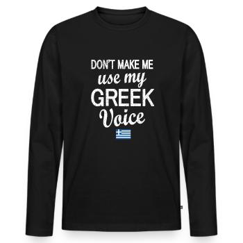 Greek Greece Flag Greek Roots - Men's Premium Organic Long Sleeve Shirt - black - Front - Nico (187cm)