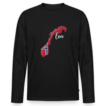 Norwegian Norway Origin Norwegian flag - Men's Premium Organic Long Sleeve Shirt - black - Front - Nico (187cm)