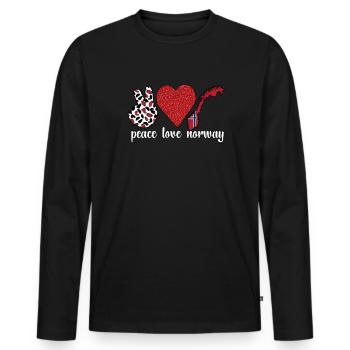 Norwegian Norway flag Norwegian roots - Men's Premium Organic Long Sleeve Shirt - black - Front - Nico (187cm)