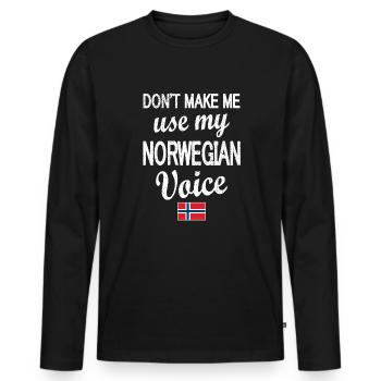 Norwegian Norway flag Norwegian roots - Men's Premium Organic Long Sleeve Shirt - black - Front - Nico (187cm)