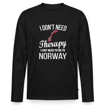 Norwegian Norway origin Norwegian flag - Men's Premium Organic Long Sleeve Shirt - black - Front - Nico (187cm)