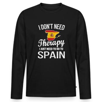 Fier espagnol Espagne Origine Drapeau espagnol - T-shirt manches longues Premium bio Homme - noir - Devant - Nico (187cm)