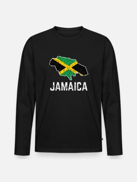 Fier drapeau jamaïcain jamaïcain - T-shirt manches longues Premium bio Homme - noir