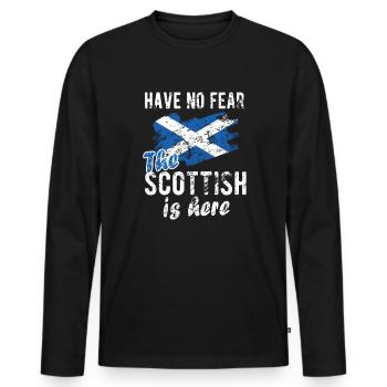 Fier Écossais Ecosse Drapeau écossais - T-shirt manches longues Premium bio Homme - noir - Devant - Nico (187cm)