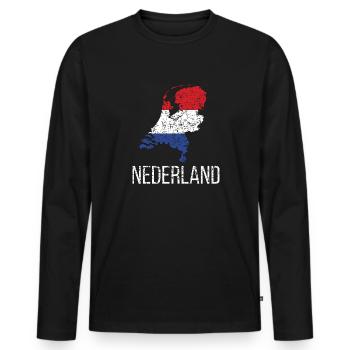 Dutch Netherlands Dutch roots - Men's Premium Organic Long Sleeve Shirt - black - Front - Nico (187cm)