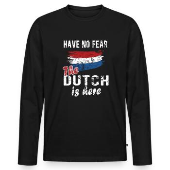 Dutch Netherlands Dutch flag - Men's Premium Organic Long Sleeve Shirt - black - Front - Nico (187cm)