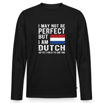 Dutch Netherlands Dutch origin - Men's Premium Organic Long Sleeve Shirt - black - Front - Nico (187cm)