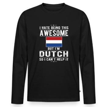 Dutch Netherlands Dutch origin - Men's Premium Organic Long Sleeve Shirt - black - Front - Nico (187cm)