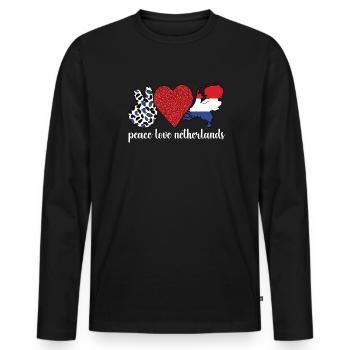 Dutch Netherlands Dutch roots - Men's Premium Organic Long Sleeve Shirt - black - Front - Nico (187cm)