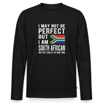 Afrique du Sud Origine Afrique du Sud Drapeau de l’Afrique du Sud - T-shirt manches longues Premium bio Homme - noir - Devant - Nico (187cm)