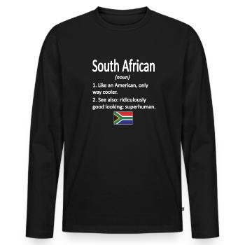 Afrique du Sud Drapeau Afrique du Sud Afrique du Sud Racines - T-shirt manches longues Premium bio Homme - noir - Devant - Nico (187cm)