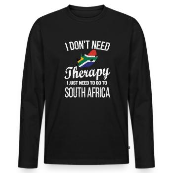 Afrique du Sud Drapeau Afrique du Sud Origine Afrique du Sud - T-shirt manches longues Premium bio Homme - noir - Devant - Nico (187cm)