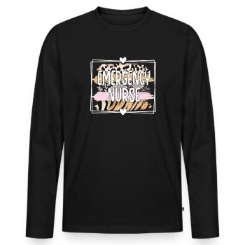 Nurse Emergency Room Emergency Nurse - Men's Premium Organic Long Sleeve Shirt - black - Front - Nico (187cm)