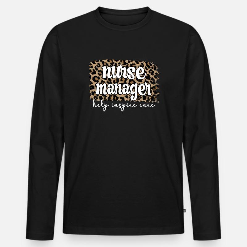 Oberschwester Krankenschwester Manager Geschenk - Männer Premium Bio Langarmshirt - Schwarz