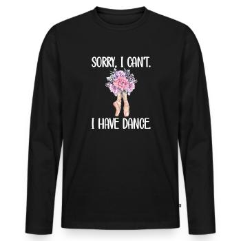 Cadeau de danseuse de ballet ballerine danseuse de ballet - T-shirt manches longues Premium bio Homme - noir - Devant - Nico (187cm)