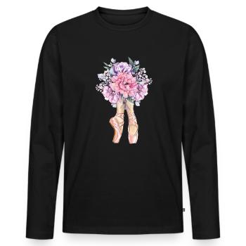 Cadeau de danseuse de ballet ballerine danseuse de ballet - T-shirt manches longues Premium bio Homme - noir - Devant - Nico (187cm)