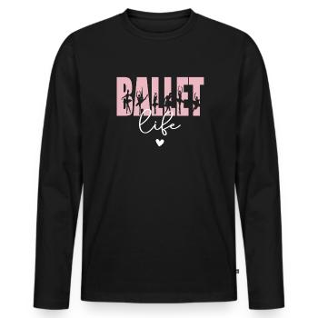 Cadeau de danseuse de ballet ballerine danseuse de ballet - T-shirt manches longues Premium bio Homme - noir - Devant - Nico (187cm)