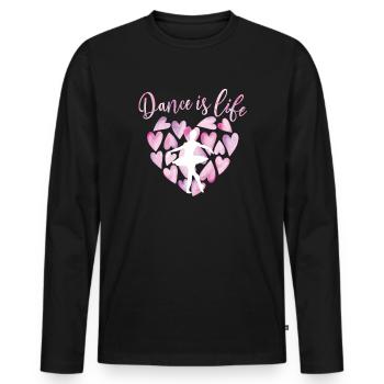Cadeau de danseuse de ballet ballerine danseuse de ballet - T-shirt manches longues Premium bio Homme - noir - Devant - Nico (187cm)