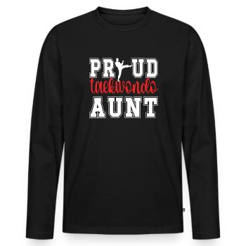 Proud Taekwondo Aunt Taekwondo Aunt Gift - Men's Premium Organic Long Sleeve Shirt - black - Front - Nico (187cm)