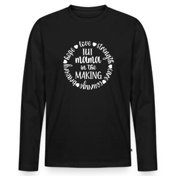 IUI Mama Intrauterine Insemination Mother Gift - Men's Premium Organic Long Sleeve Shirt - black - Front - Nico (187cm)