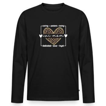 Proud IUI Mama IUI Intrauterine Insemination Mama - Men's Premium Organic Long Sleeve Shirt - black - Front - Nico (187cm)
