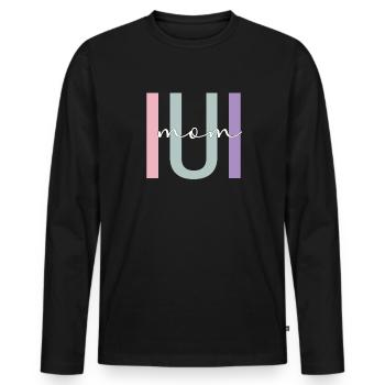 Proud IUI Mama IUI Intrauterine Insemination Mama - Men's Premium Organic Long Sleeve Shirt - black - Front - Nico (187cm)