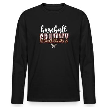 Grammy Grandma Of A Baseball Player Baseball Grammy - Men's Premium Organic Long Sleeve Shirt - black - Front - Nico (187cm)