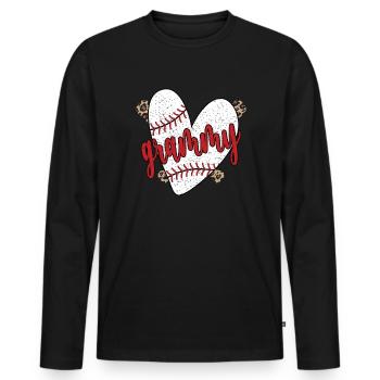 Grammy Grandma Of a Baseball Player Baseball Grammy - Men's Premium Organic Long Sleeve Shirt - black - Front - Nico (187cm)