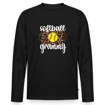 Grammy Grandma By Softball Player Softball Grammy - Men's Premium Organic Long Sleeve Shirt - black - Front - Nico (187cm)