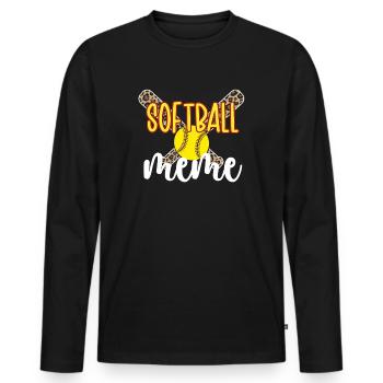 Meme Oma Eines Softballspieler Softball Meme - Männer Premium Bio Langarmshirt - Schwarz - Vorne - Nico (187cm)