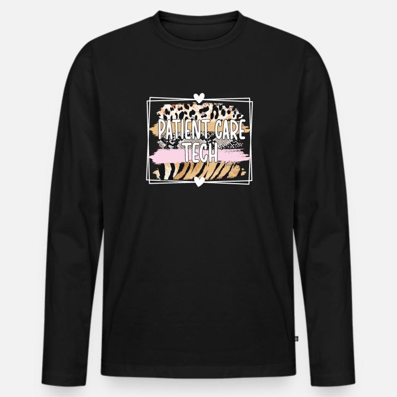 Techniker der Patientenversorgung Pflegetechniker - Männer Premium Bio Langarmshirt - Schwarz