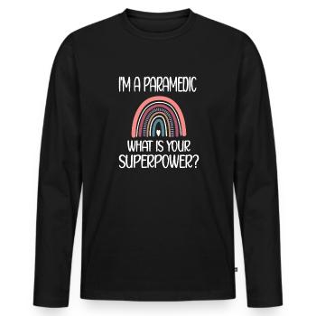 Paramedic Paramedic Paramedic Paramedic Rescue Worker - Men's Premium Organic Long Sleeve Shirt - black - Front - Nico (187cm)