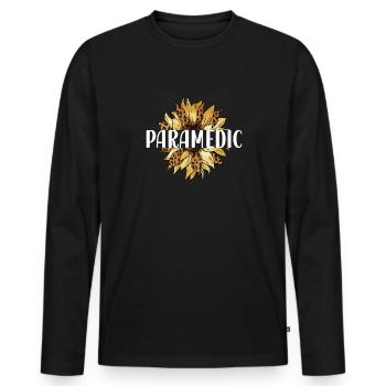Paramedic Paramedic Paramedic Paramedic Rescue Worker - Men's Premium Organic Long Sleeve Shirt - black - Front - Nico (187cm)