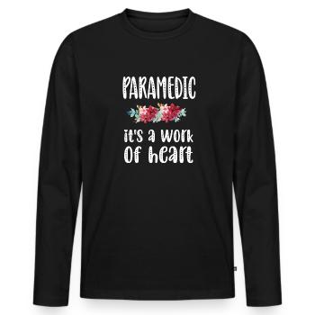 Notfallsanitäter Paramedic Sanitäter Rettungskraft - Männer Premium Bio Langarmshirt - Schwarz - Vorne - Nico (187cm)