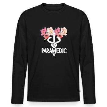 Paramedic Paramedic Gift - Men's Premium Organic Long Sleeve Shirt - black - Front - Nico (187cm)