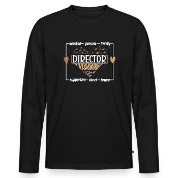 Proud Director Director Gift Director - Men's Premium Organic Long Sleeve Shirt - black - Front - Nico (187cm)