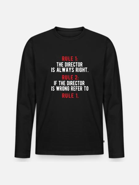 Stolzer Direktor Wertschätzung Direktor Geschenk - Männer Premium Bio Langarmshirt - Schwarz