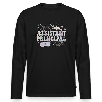 Directeur adjoint Cadeaux de l’équipe de l’école d’Halloween - T-shirt manches longues Premium bio Homme - noir - Devant - Nico (187cm)