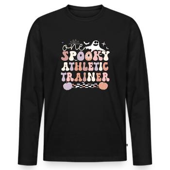 Certified Athletic Trainer Halloween AT Gifts - Men's Premium Organic Long Sleeve Shirt - black - Front - Nico (187cm)